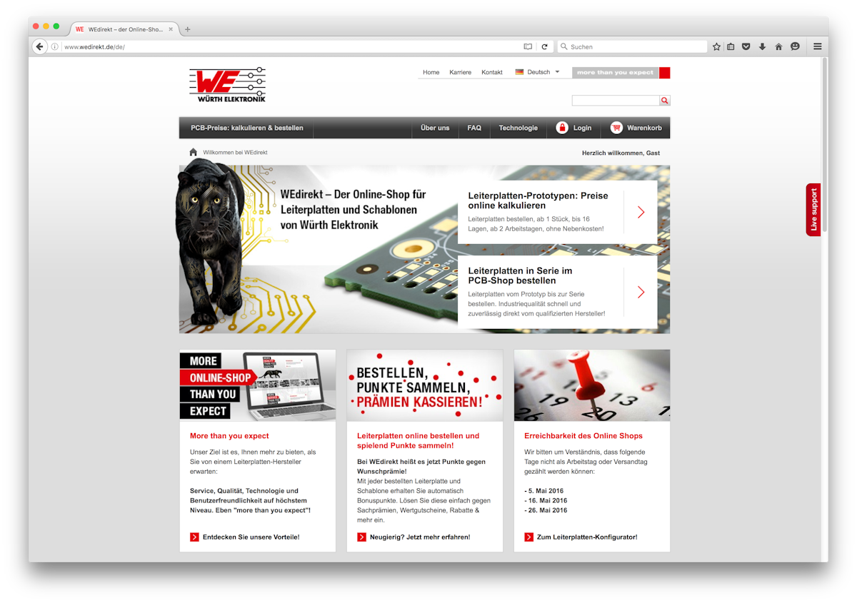 Würth Elektronik führt Bonusprogramm im Online- Shop ein