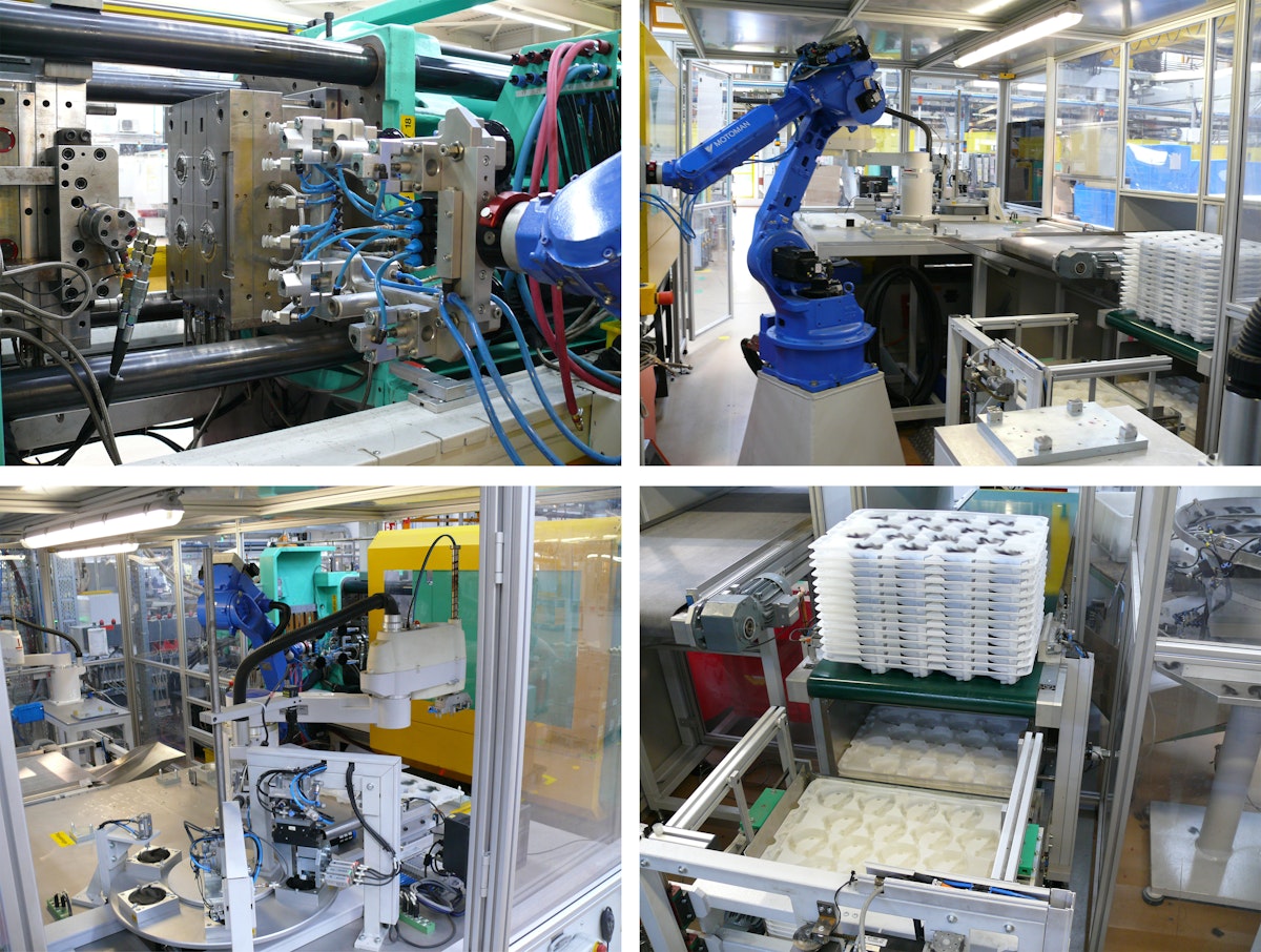 Spritzguss-Automation Herstellung eines Kunststoffhybridbauteils effizient und  zuverlässig automatisiert