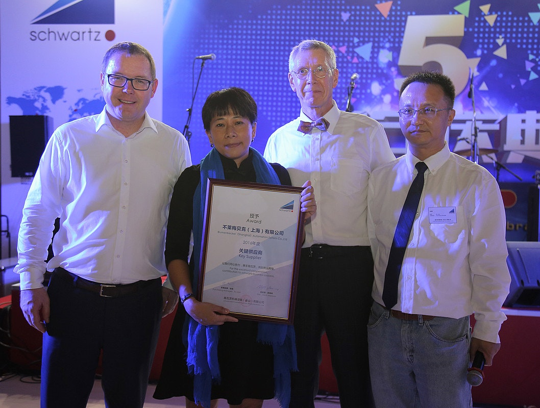 „Key Supplier“ Auszeichnung von Schwartz für Blumenbecker in China