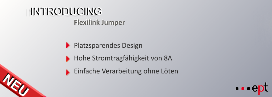 Kompakter Leiterplattenverbinder mit 8 Ampere Stromtragfähigkeit von ept
