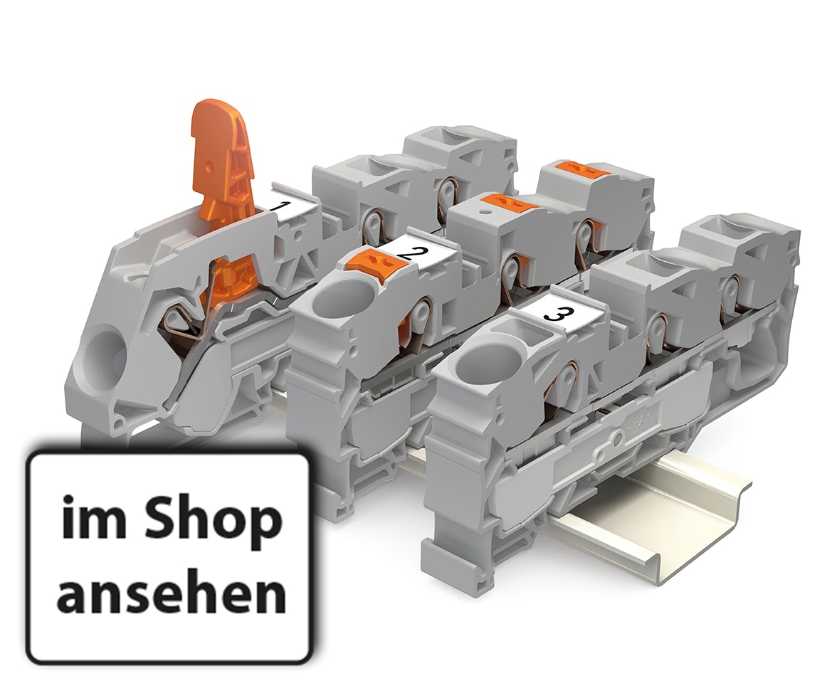 Reihenklemmen mit kinderleichter  Anschlusstechnik