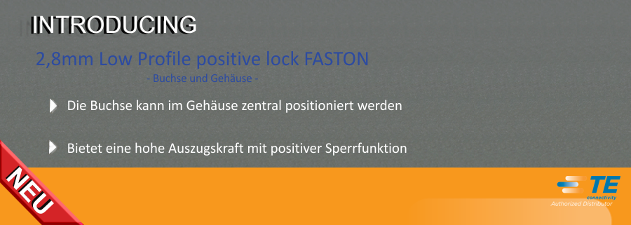 2,8mm Low Profile positive lock FASTON Buchse und Gehäuse 