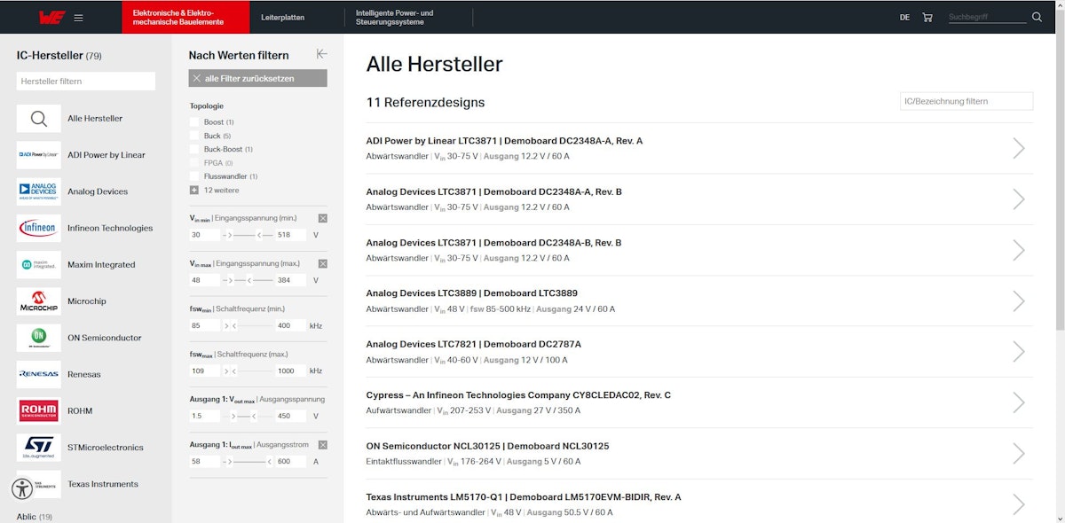 Mit wenigen Klicks zum passenden Bauelement