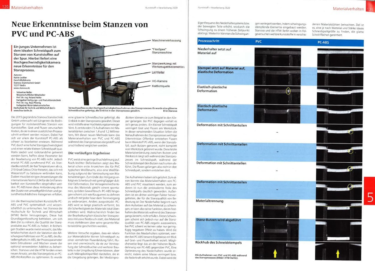 Neue Erkenntnisse beim Stanzen von PVC und PC-ABS