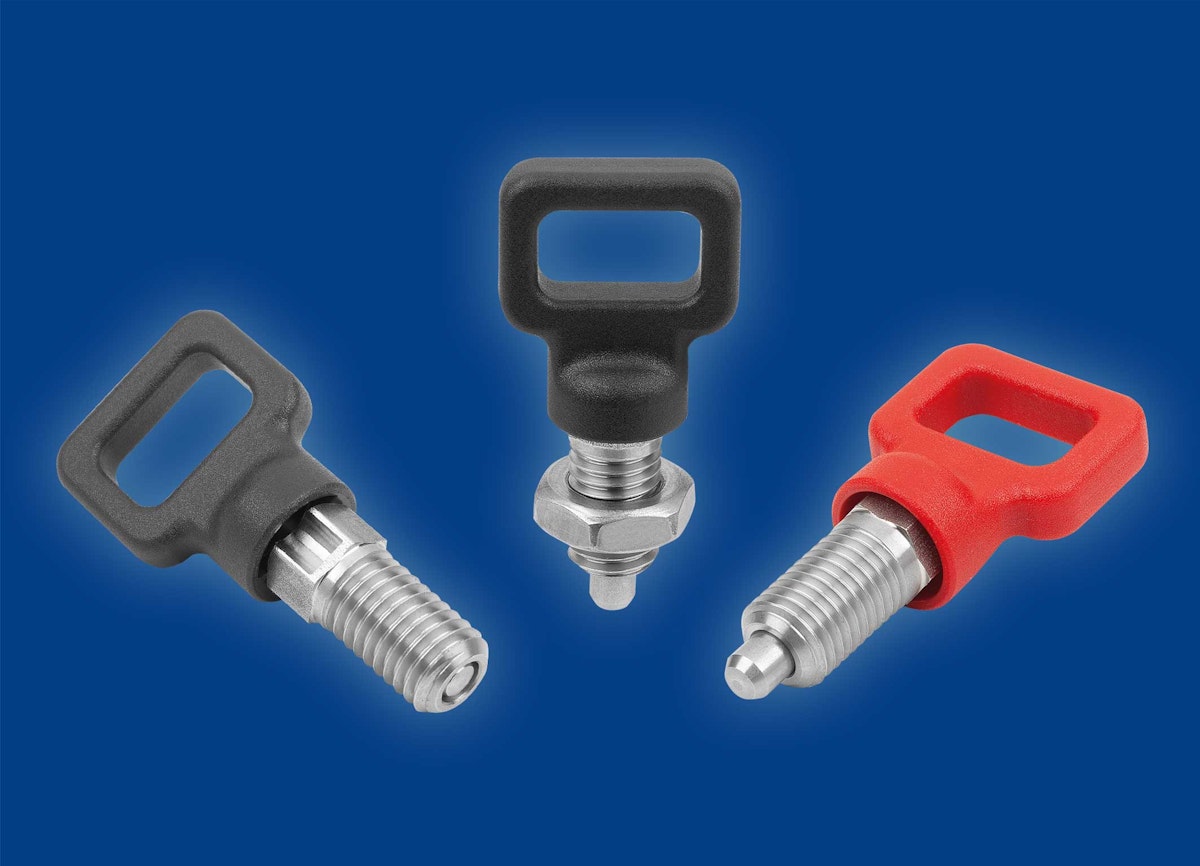 Ergonomische Arretierbolzen mit Kunststoff-Ösengriff von KIPP