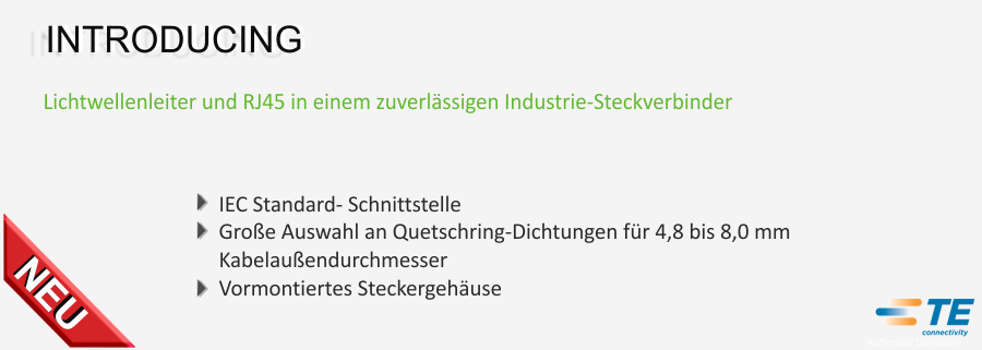 Lichtwellenleiter und RJ45 in einem zuverlässigen Industrie-Steckverbinder