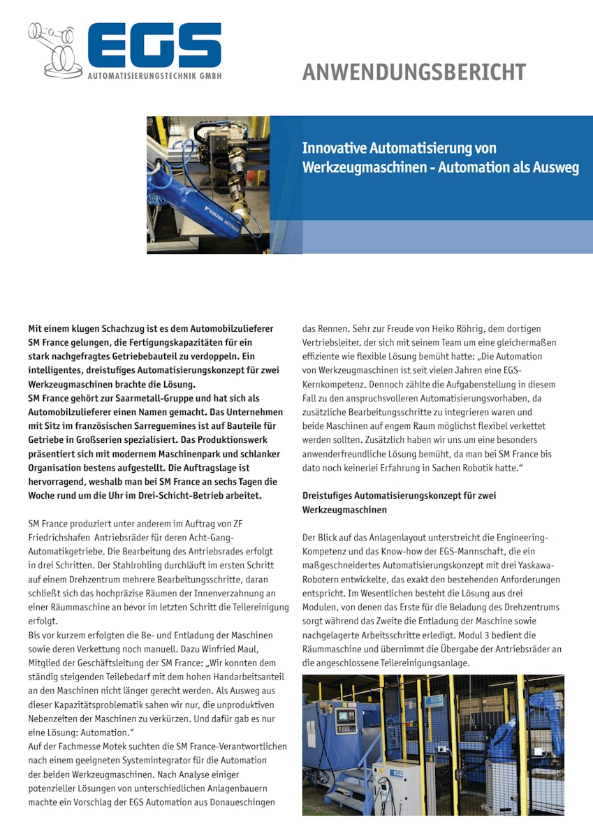 Innovative Automatisierung von Werkzeugmaschinen - Automation als Ausweg