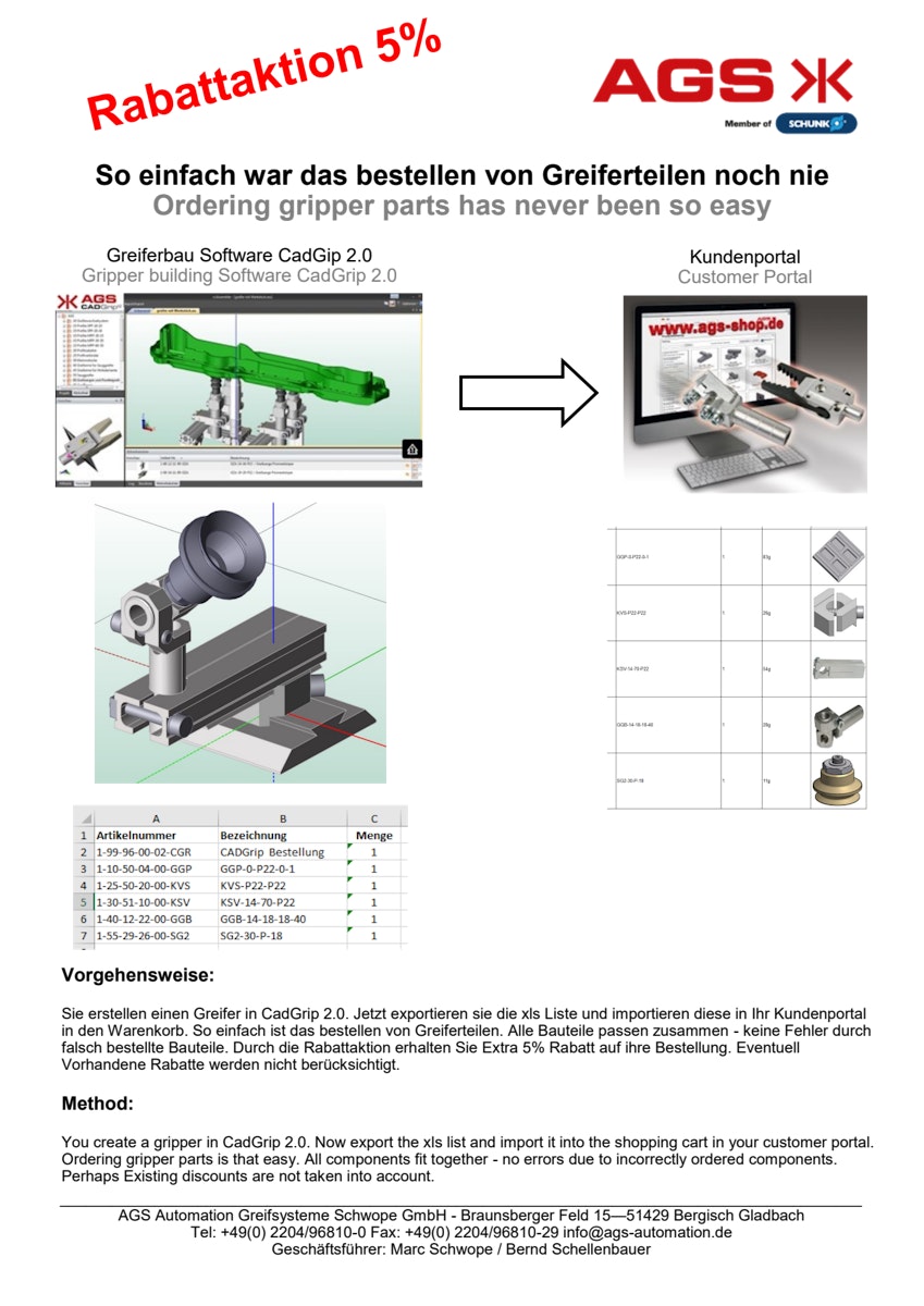 AGS CadGrip - Kundenportal Vorteil