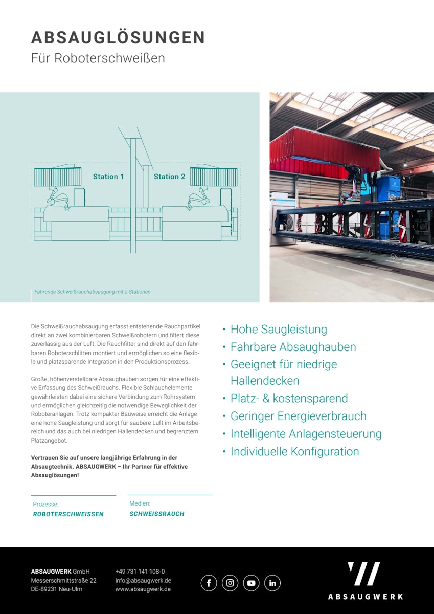Schweißrauch sicher erfassen: Individuelle Absauglösung für die Reisch Eliasbrunn GmbH