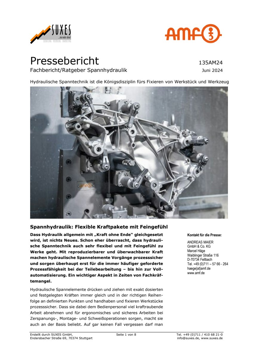 Hydraulische Spanntechnik ist die Königsdisziplin fürs Fixieren von Werkstück und Werkzeug