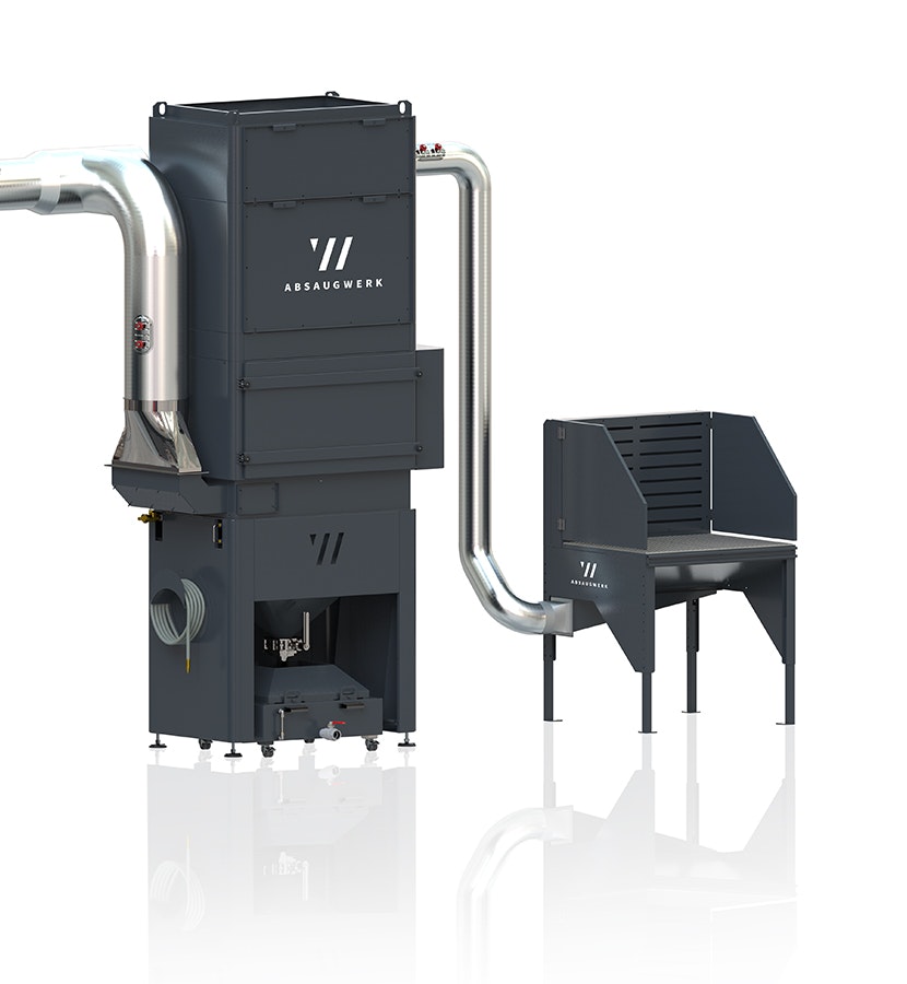Absaugtisch mit Absauganlage