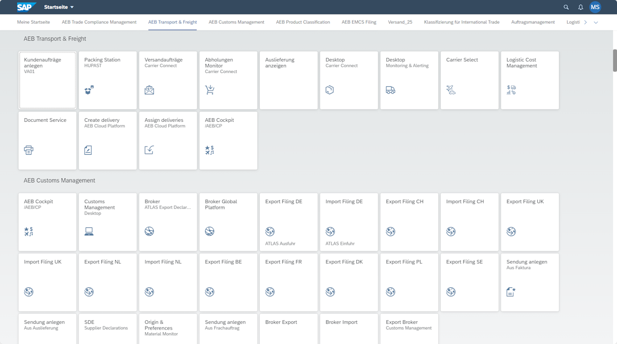 Multi-Carrier-Versand integriert ins Fiori-Launchpad