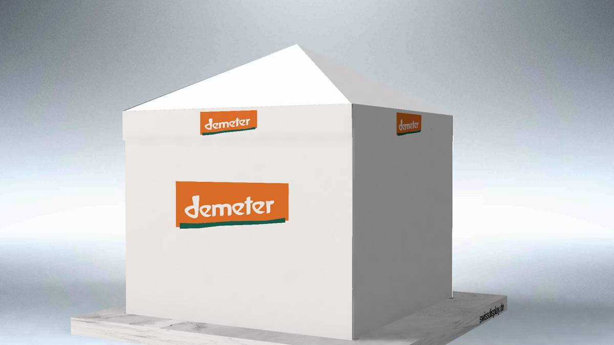 Seitenwand bedruckt mit großem Logo