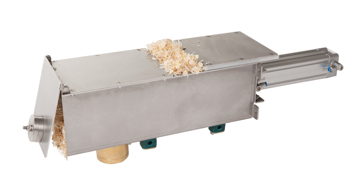 Verdichtereinheit mit ingegriertem Feuchtesensor für Sägespäne / Hobelspäne