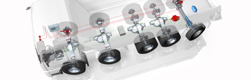 Hinterachslenkung 5-Achs Nutzfahrzeug