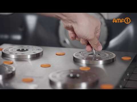 Erste / zweite Aufspannung mit modularem Nullpunktspannsystem und Mehrfachspannschiene von AMF