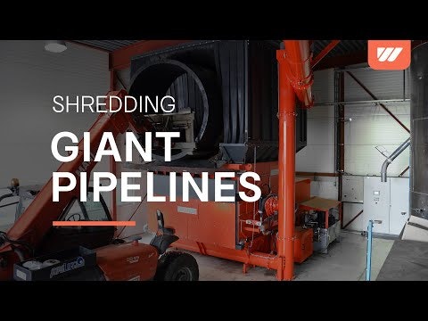 WEIMA shredder WLK 30 SJ shreds huge PE pipes (plastic recycling)