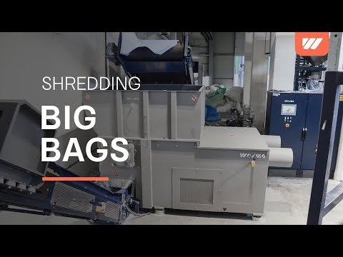 WEIMA WLK 1500 shreds big bags for EREMA Intarema extrusion system