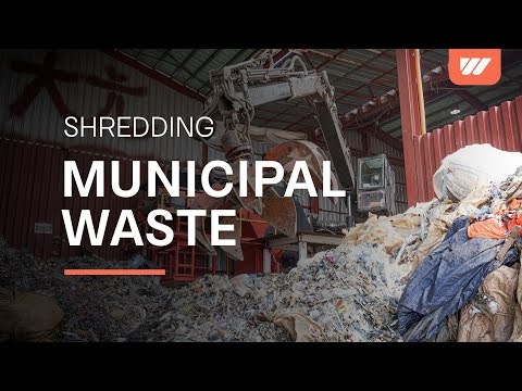 Zerkleinerung von Industrie- und Siedlungsabfällen mit einem WEIMA S7.30 lift-up Shredder in Korea