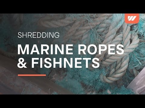 Schiffsseil und Fischernetz Zerkleinerung mit einem WEIMA W5.18 Shredder