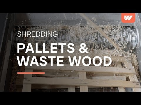 Holz Paletten und Restholz Zerkleinerung mit WEIMA Shredder @Bropack, Deutschland
